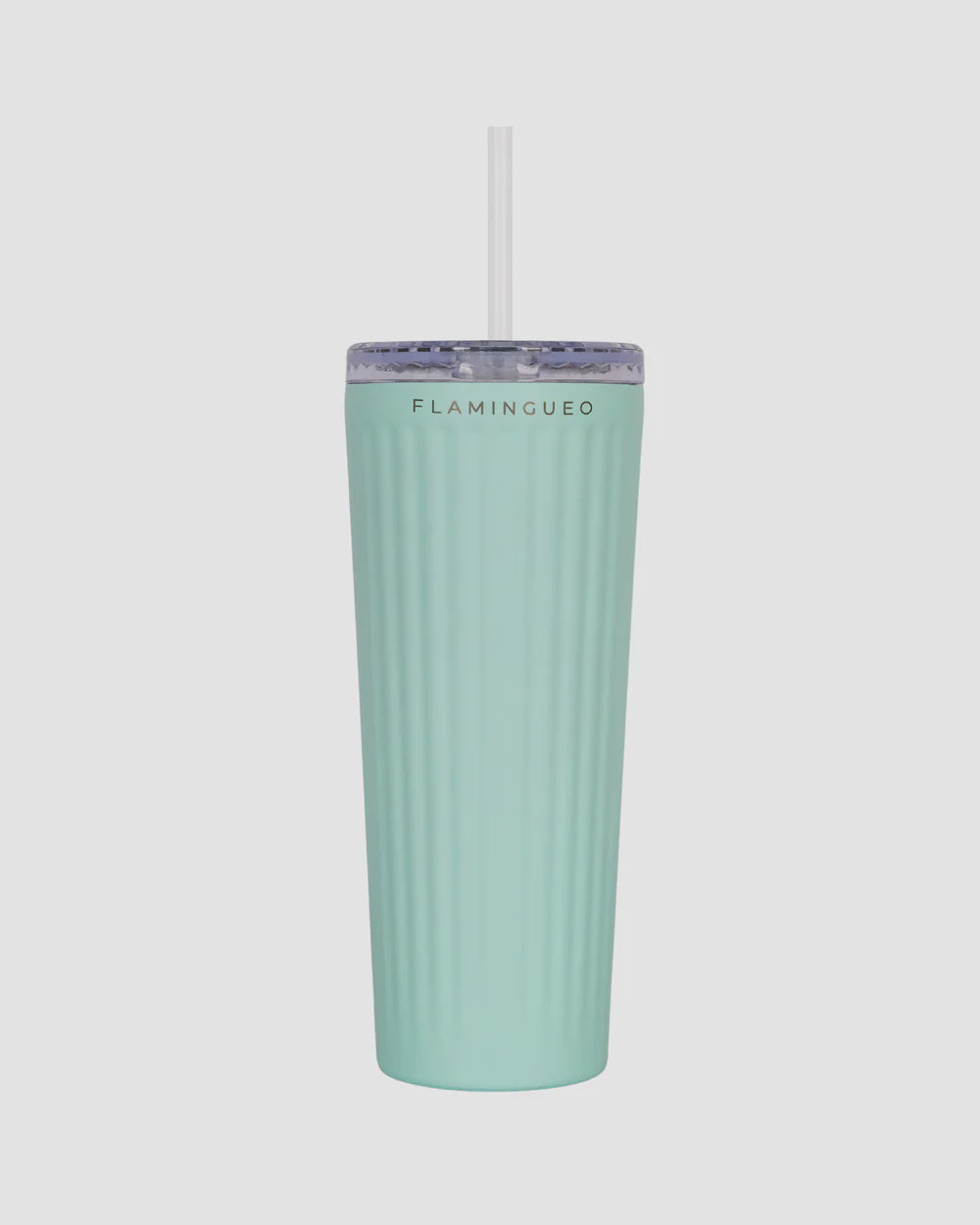 TROY - Aquamarine large cup with straw