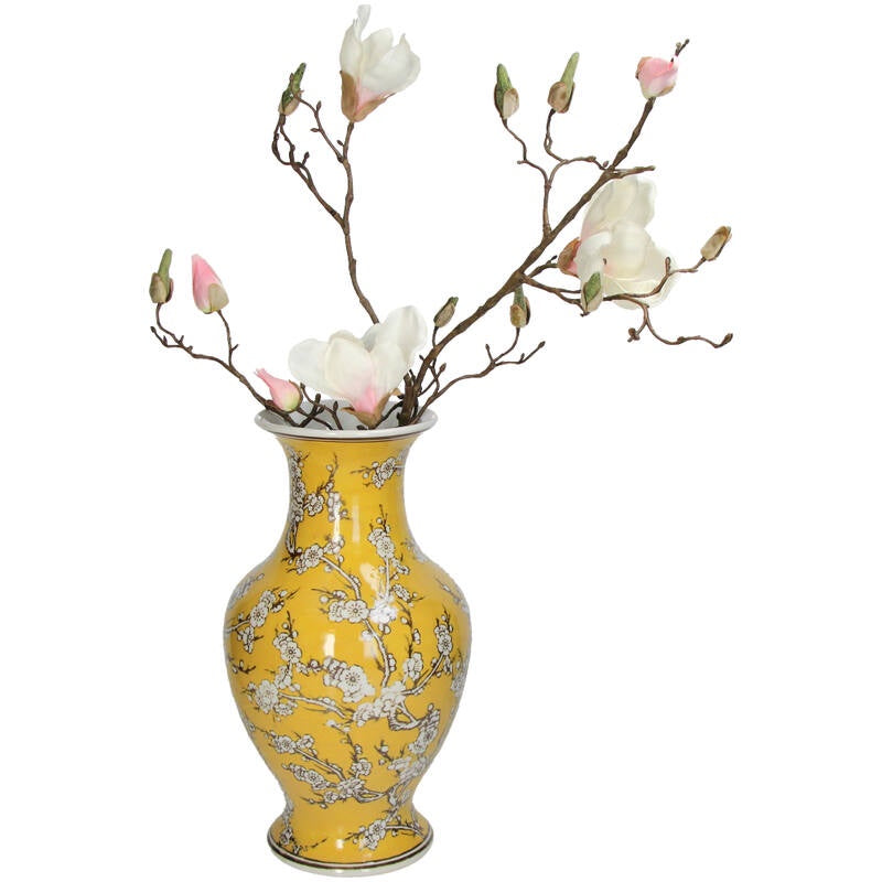 Vase Porcelain Yellow 20x20x35cm