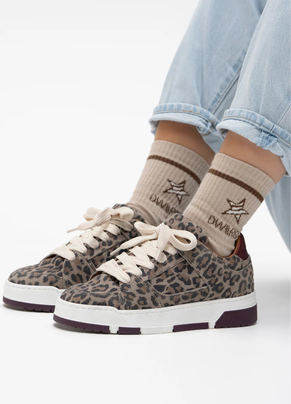 WHITBY leopard - Sneakers | Bordeaux / Grey
