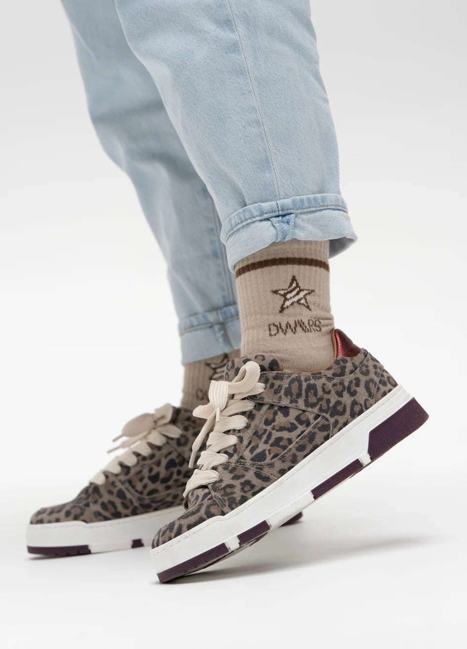 WHITBY leopard - Sneakers | Bordeaux / Grey