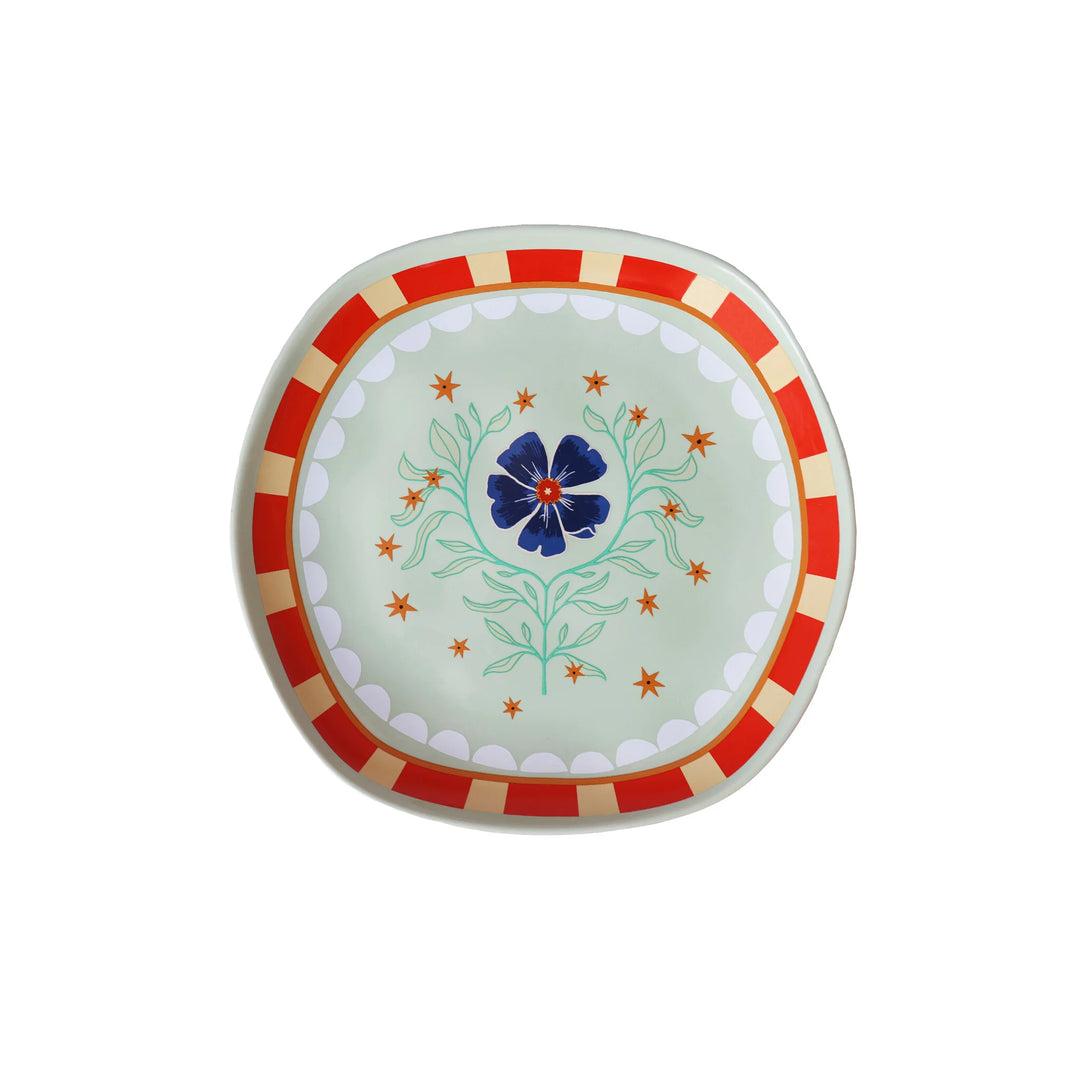 Serveerbord Groen met Bloemen