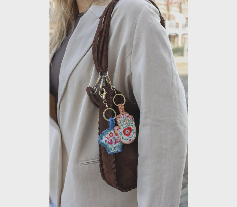 Sleutelhanger met Kraaltjes - Love Schelp