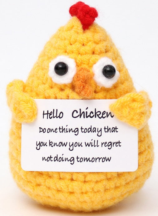 Knitted Positive Chicken 8.5cm