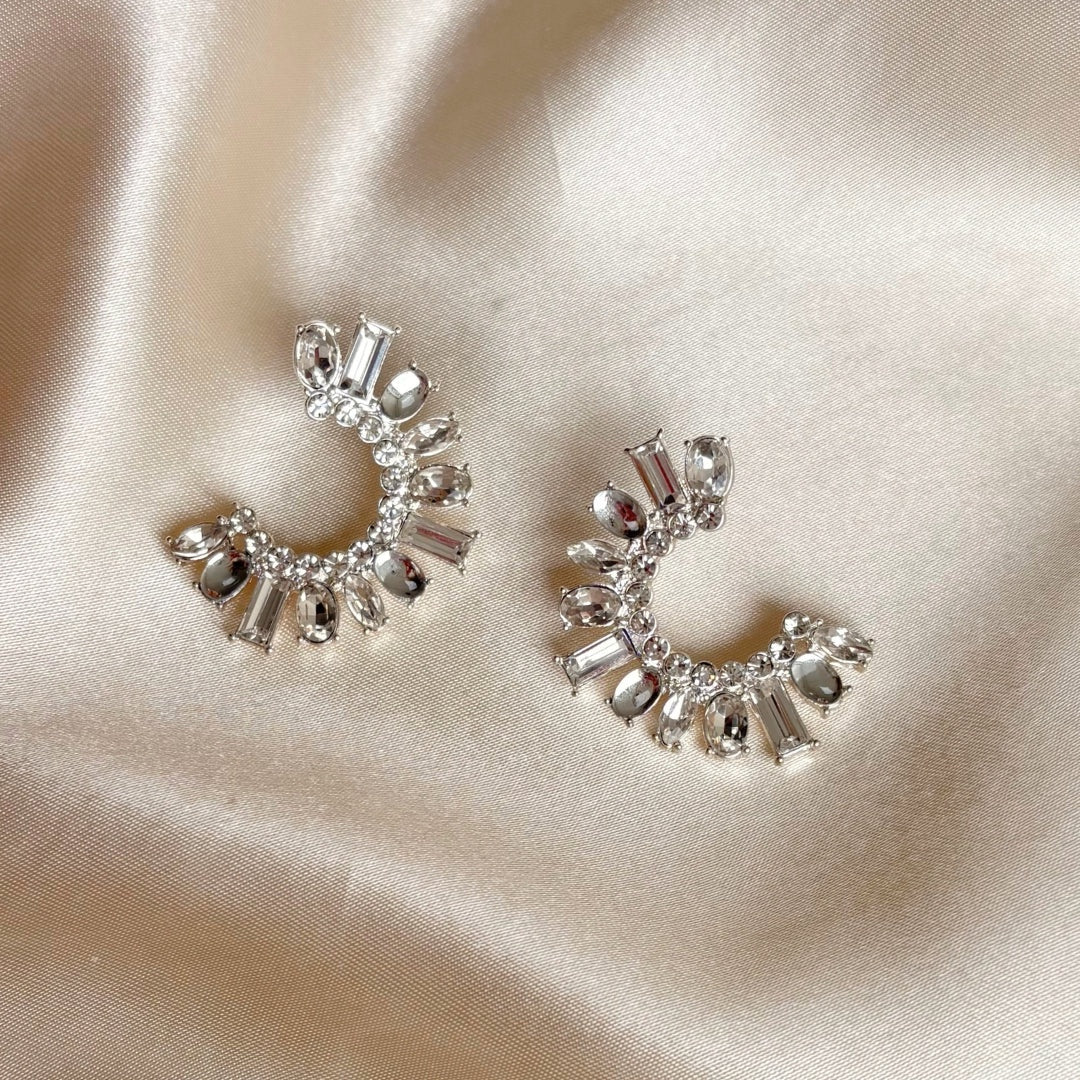 Crystal Kyra Earrings - Silver