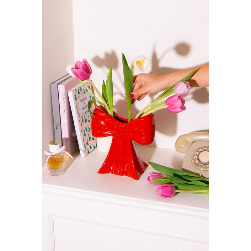 DOIY, Vase, Bow, Red