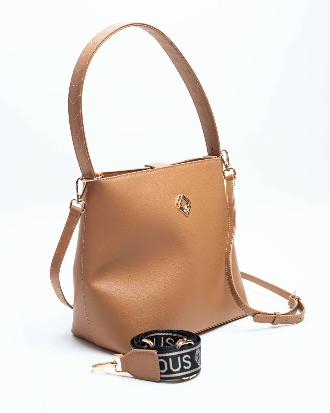 Bucketbag Nila Apple Leather Camel