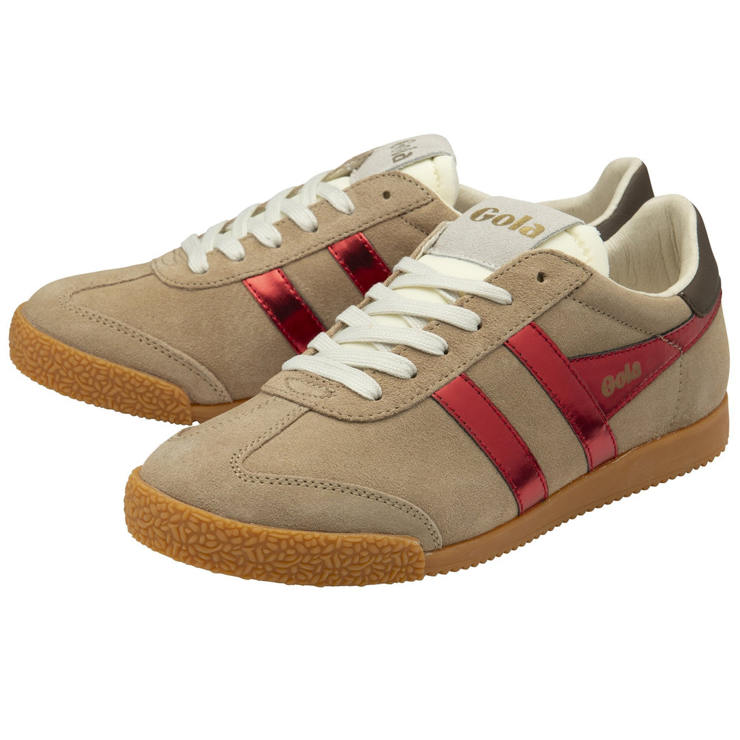 Gola Womens Elan Glitz Trainer Light Caramel/Red/Dark Brown