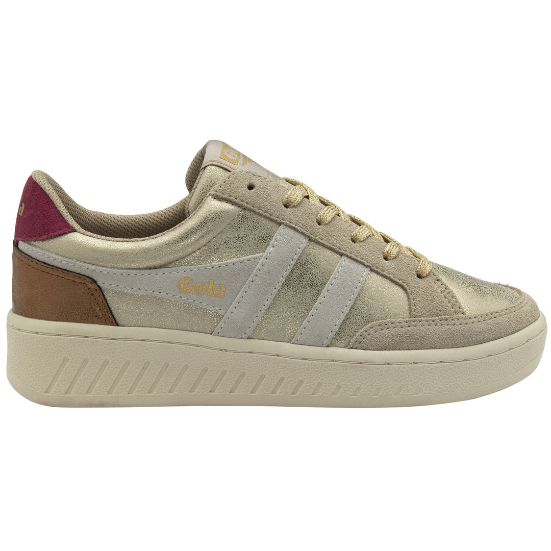 Gola Womens Superslam Blaze II Trainer Gold/Off White/Cerise