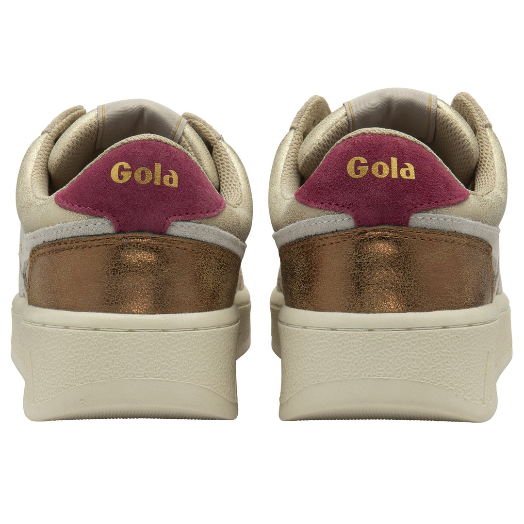 Gola Womens Superslam Blaze II Trainer Gold/Off White/Cerise