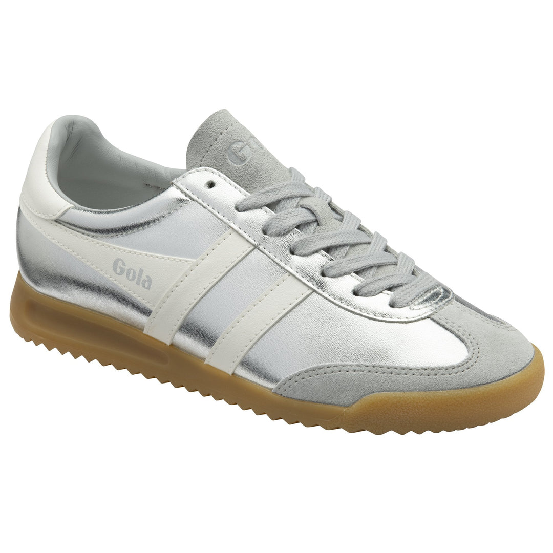 Gola Women's Torpedo Glimmer Trainer Silver/Off White