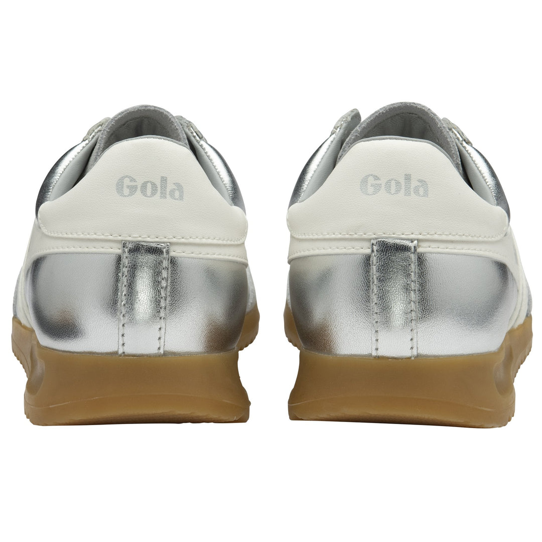Gola Women's Torpedo Glimmer Trainer Silver/Off White