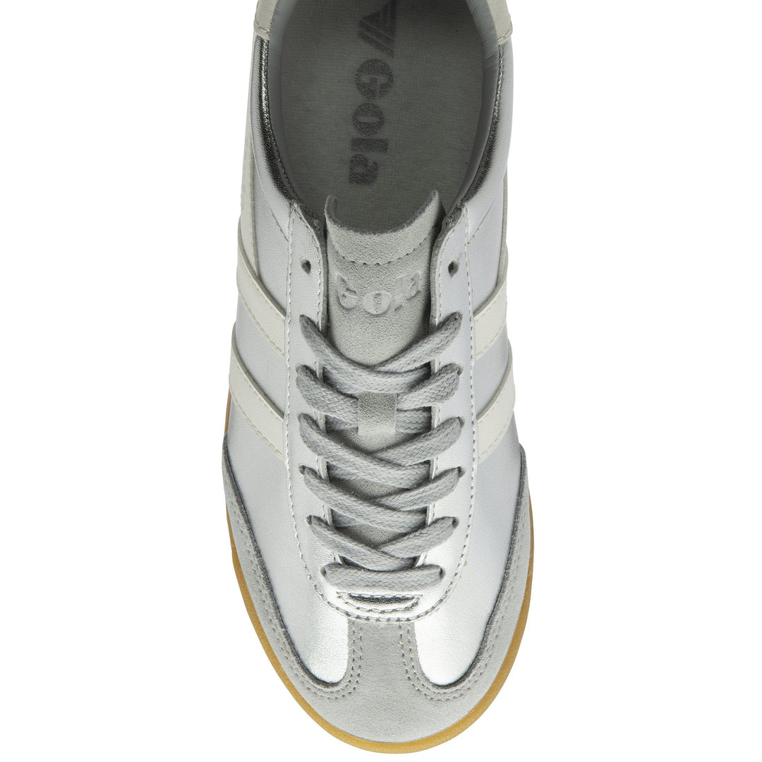 Gola Women's Torpedo Glimmer Trainer Silver/Off White