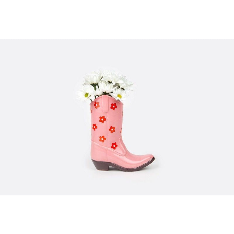 DOIY, Vase, Rodeo, Cowboy Boot Pink