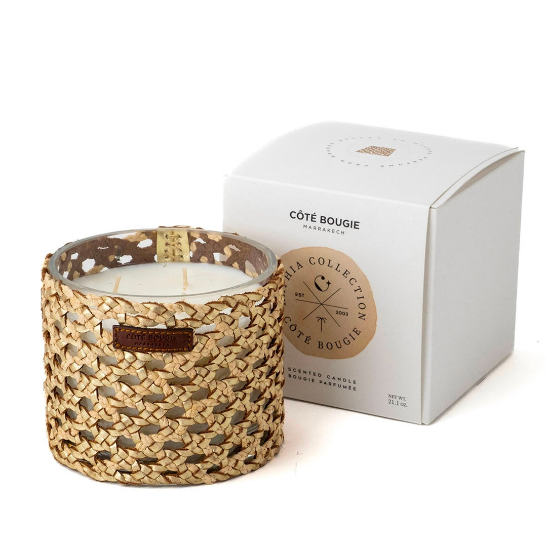 BOUGIE RAPHIA CUIR YARA M/ ROSE OUD